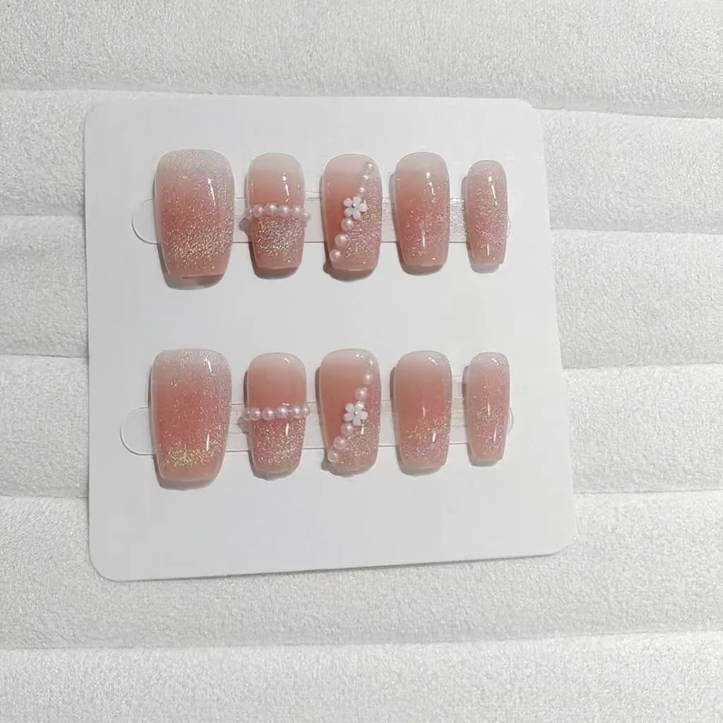 Unghii False Design Floral Cat Eye Cerc Curcubeu, 30 Bucăți