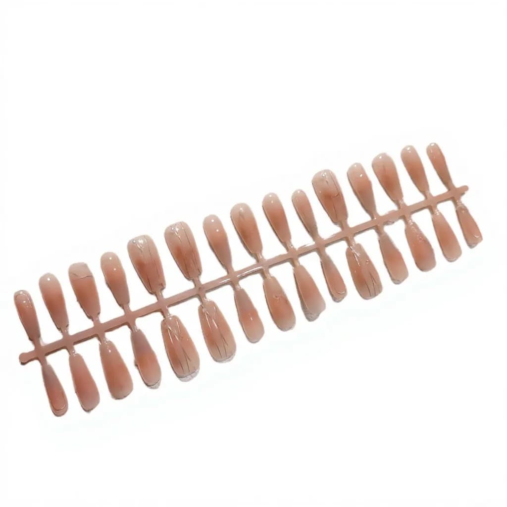 Unghii false Gold Line cu trandafir, fluture și sclipici Cat Eye