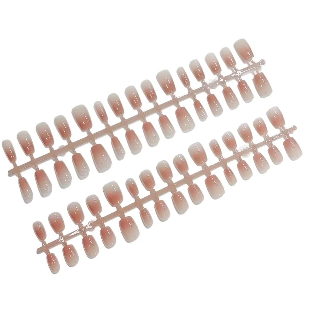 Unghii false tip coffin, scurte, roz, 30 bucăți, reutilizabile
